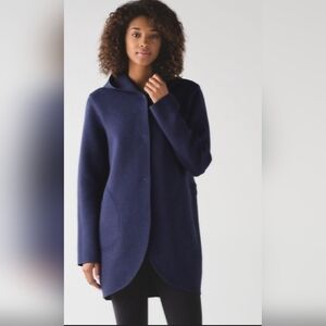Lululemon City Bound Wrap Reversible Coat- In Deep Indigo & Heathered Indigo